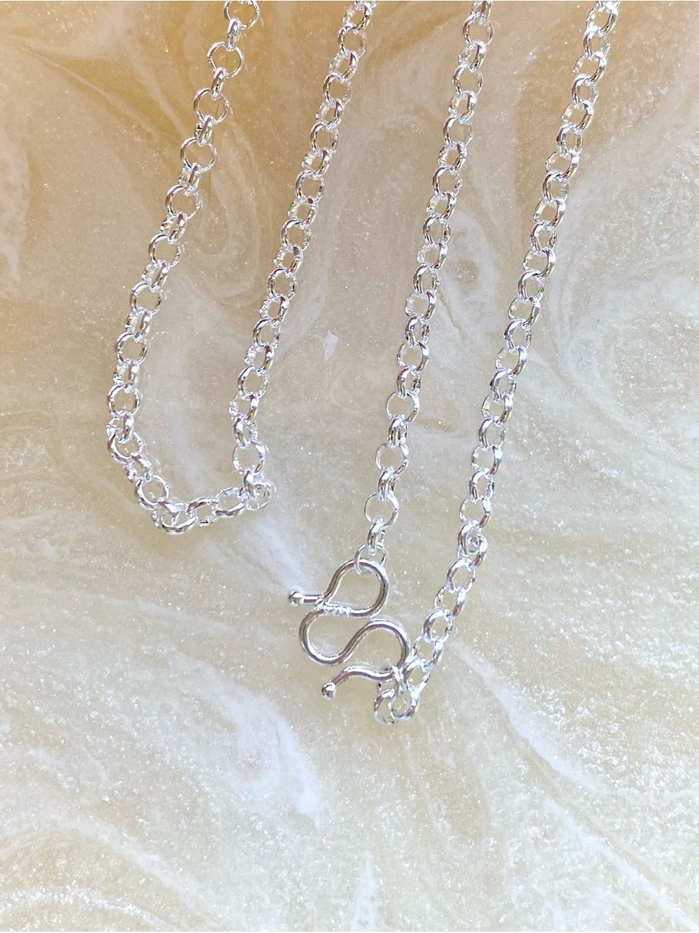 Silver 30” Multi-laying Chain Necklace - Silver - Picture 3 of 4